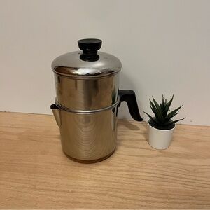 Vintage Revere Ware 1801 stainless steel drip-o-lator 4 cup coffee pot